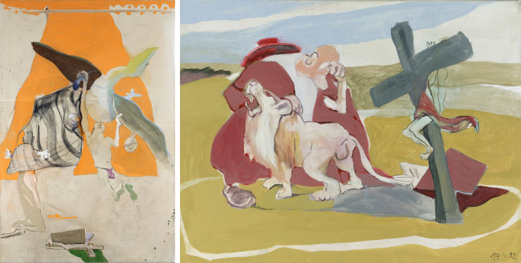 Siegfried Anzinger Falke, 2011 & Hieronymus und der Löwe, 2012